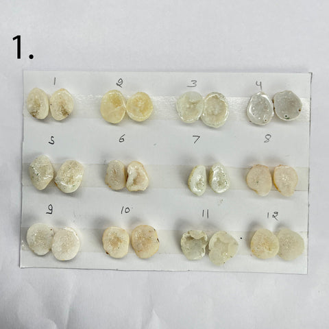 Geode Pairs by Selection 15 - 20 MM White My Store