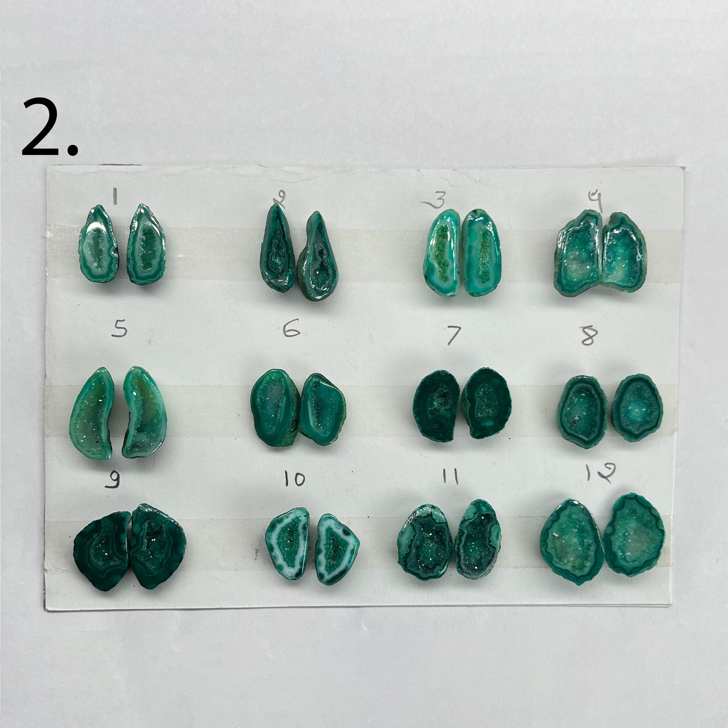 Geode Pairs by Selection 10 - 15 mm Green My Store