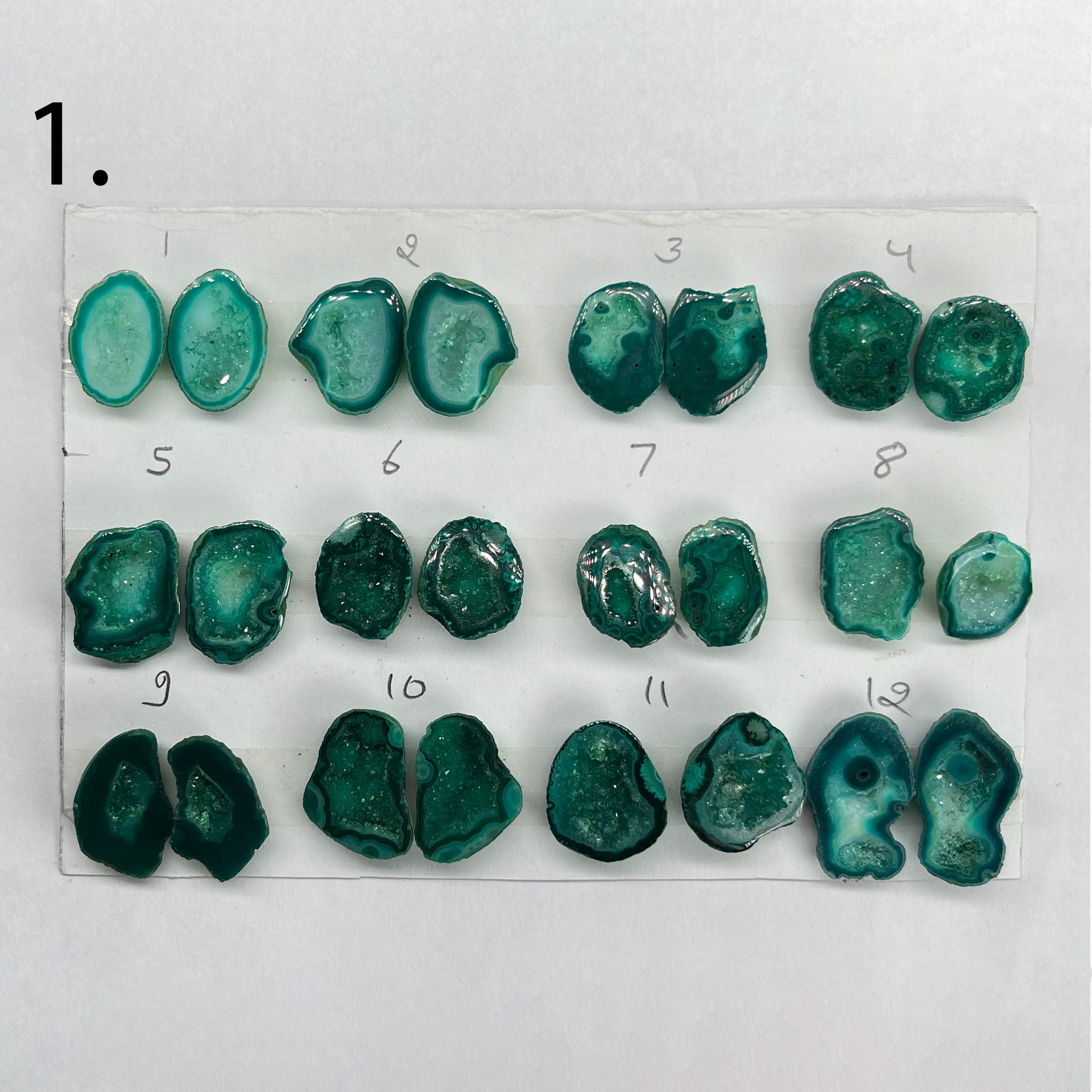 Geode Pairs by Selection 15 - 20 MM Green My Store