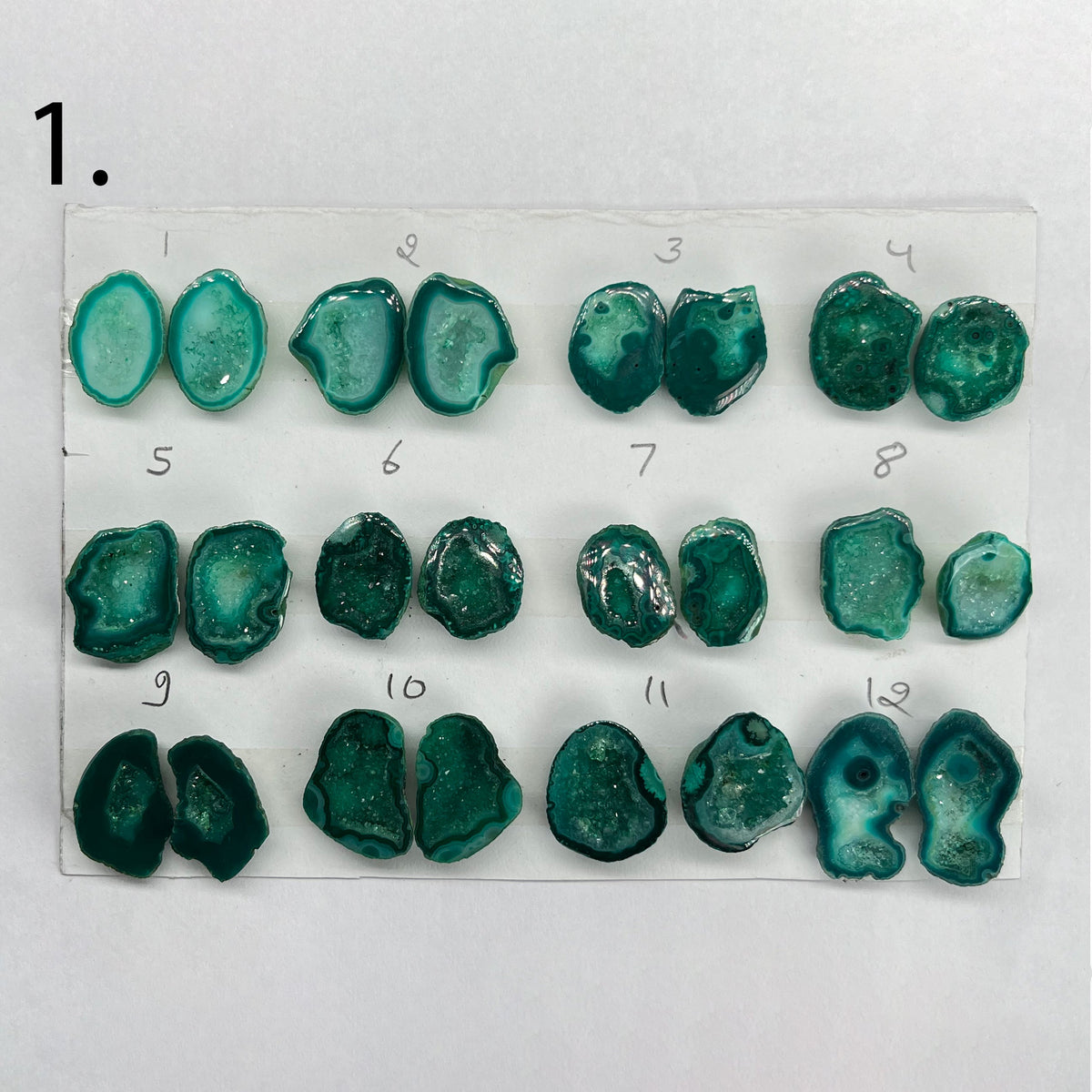 Geode Pairs by Selection 15 - 20 MM Green My Store