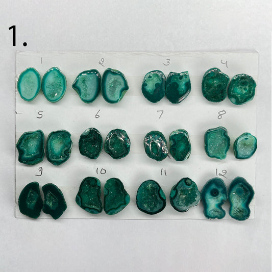 Geode Pairs by Selection 15 - 20 MM Green My Store