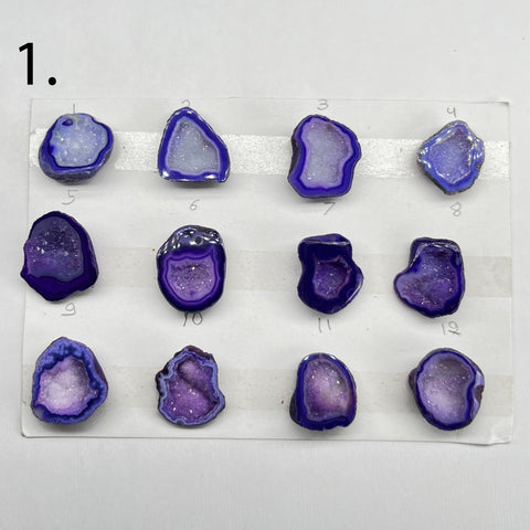 Geode Pendant stone by Selection 20-30 MM Purple My Store