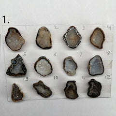 Geode Pendant stone by Selection 20-30 MM Brown My Store