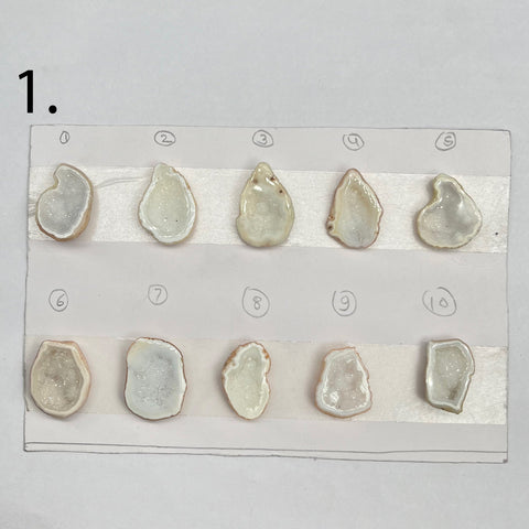 Geode Pendant stone by Selection 25 - 35 MM White My Store