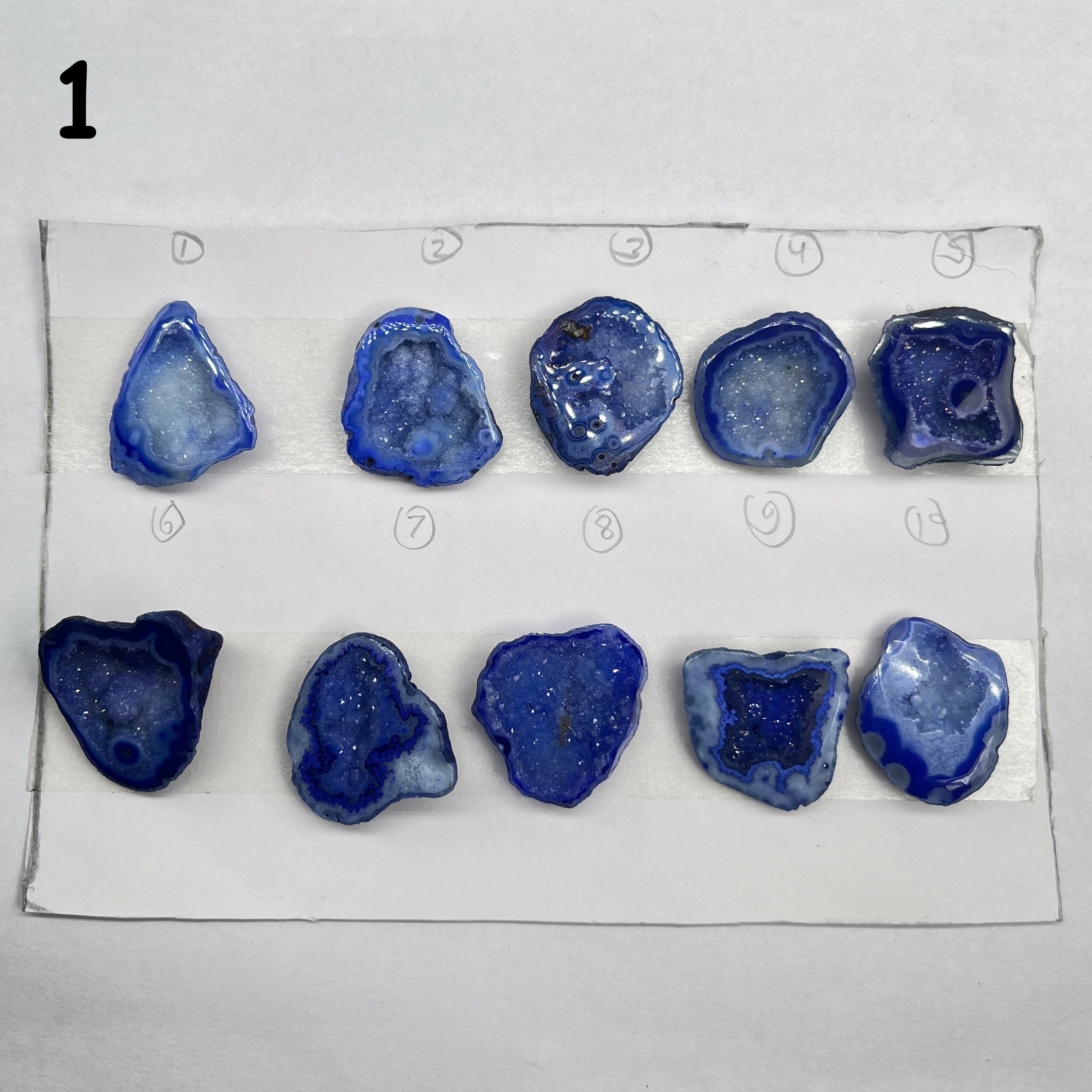 Geode Pendant stone by Selection 25 - 35MM blue My Store