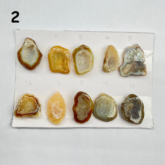 Geode Pendant stone by Selection 25 - 35MM biege My Store