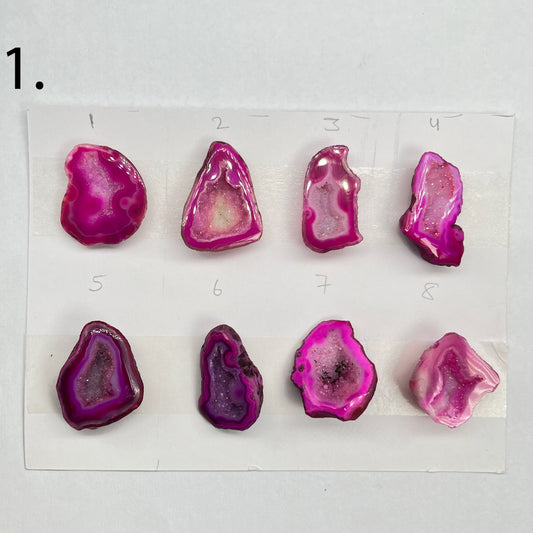 Geode Pendant stone by Selection 25 - 35MM Pink My Store
