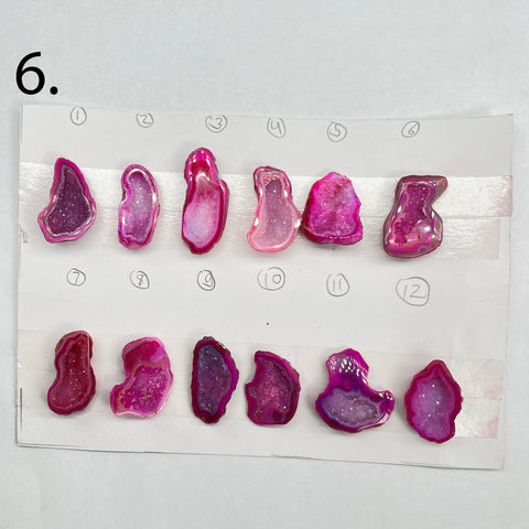 Geode Pendant stone by Selection 25 - 35MM Pink My Store