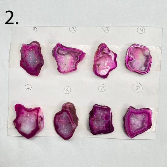 Geode Pendant stone by Selection 25 - 35MM Pink My Store