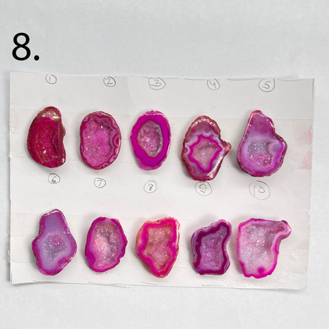 Geode Pendant stone by Selection 25 - 35MM Pink My Store