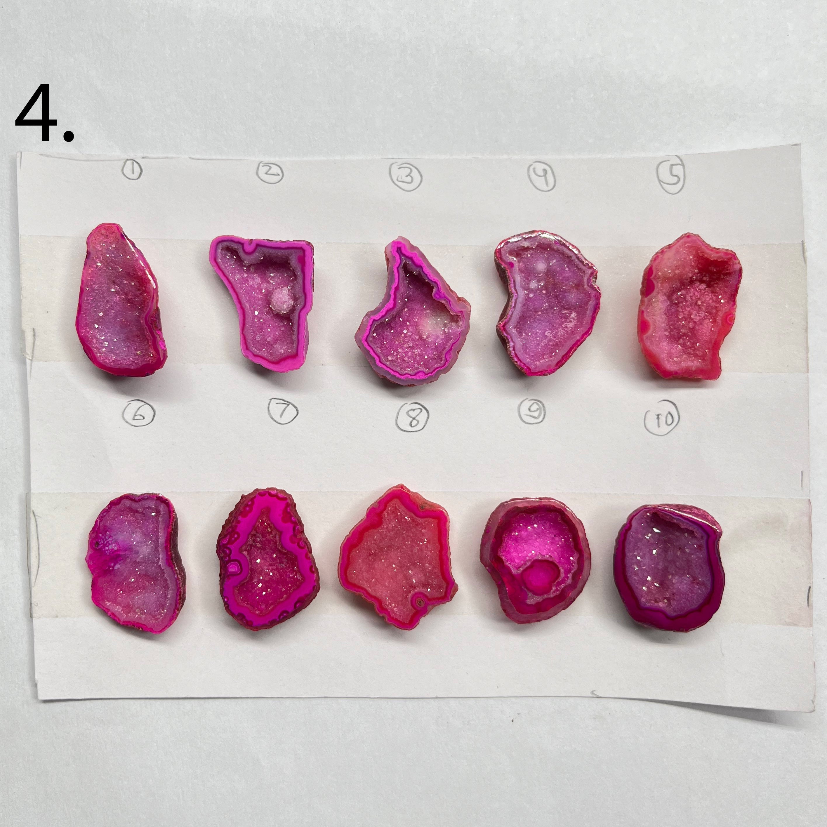 Geode Pendant stone by Selection 25 - 35MM Pink My Store