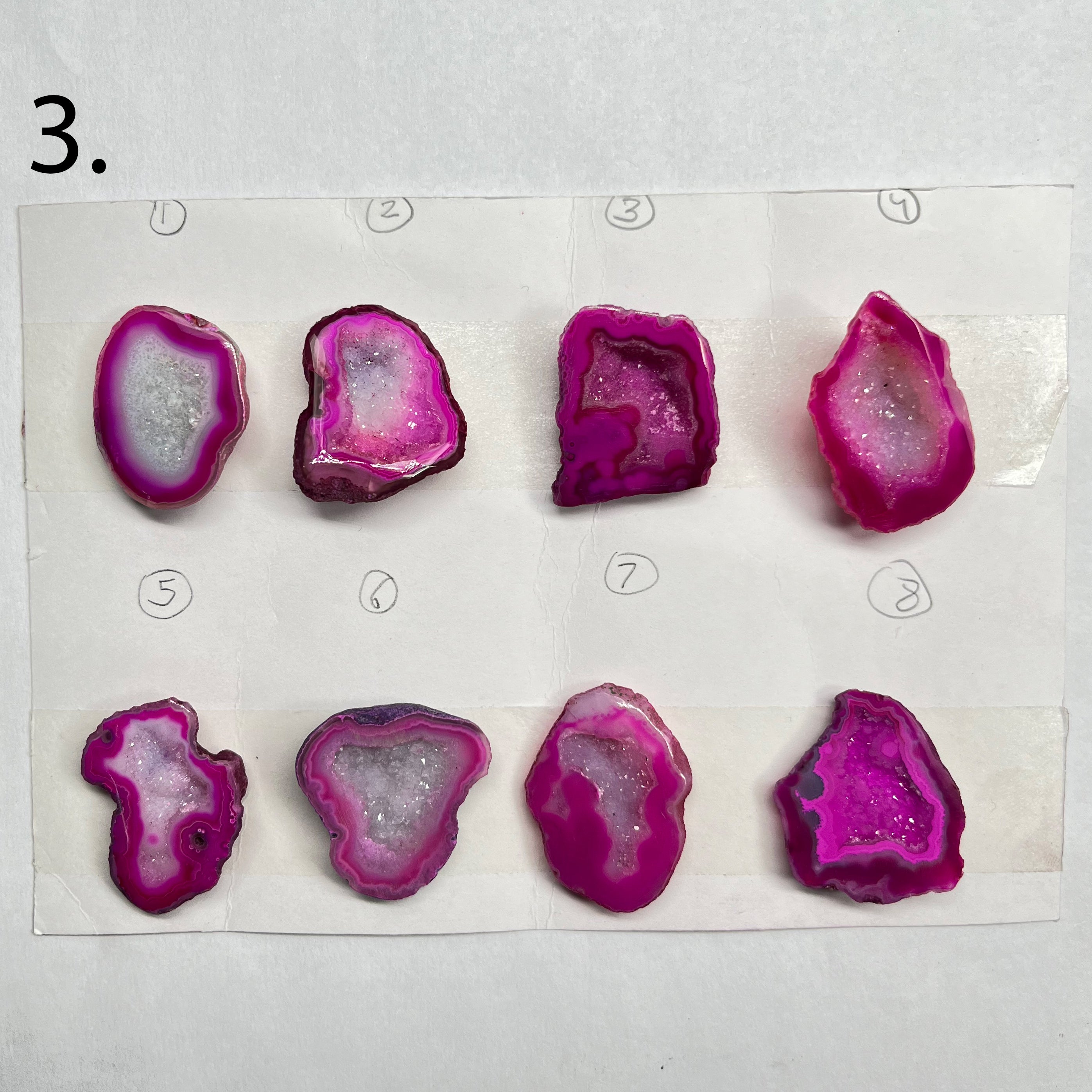 Geode Pendant stone by Selection 25 - 35MM Pink My Store