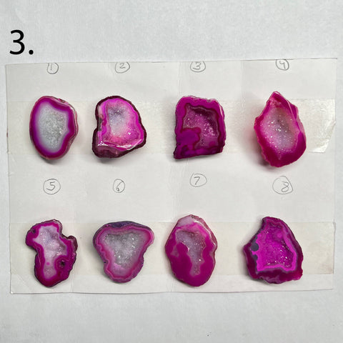 Geode Pendant stone by Selection 25 - 35MM Pink My Store