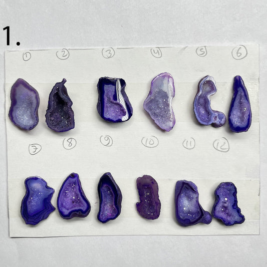 Geode Pendant stone by Selection 25 - 35 MM Purple My Store
