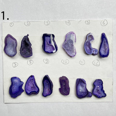 Geode Pendant stone by Selection 25 - 35 MM Purple My Store