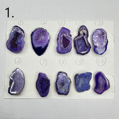 Geode Pendant stone by Selection 30 - 35 MM Purple My Store