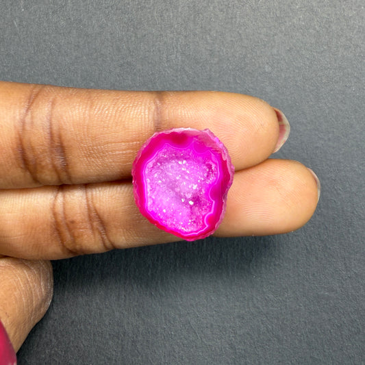 Pink Agate Druzy Geode Slices – Perfect for Ring Making