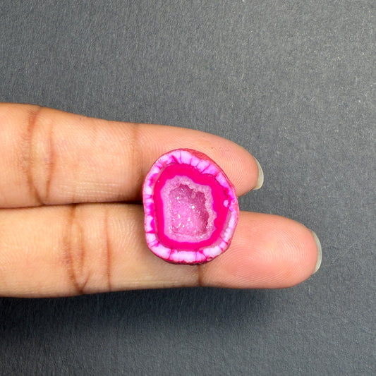 Pink Agate Druzy Geode Slices – Perfect for Ring Making