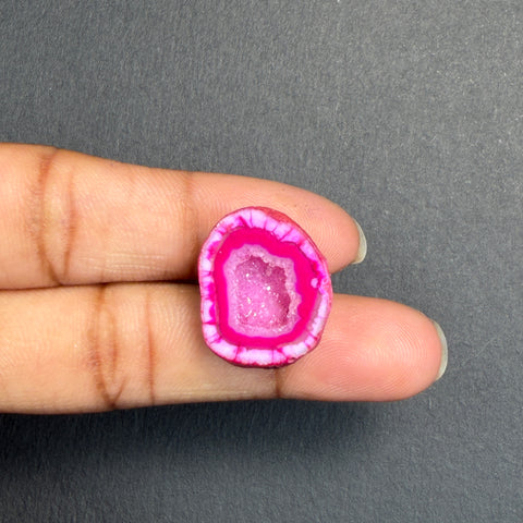 Pink Agate Druzy Geode Slices – Perfect for Ring Making