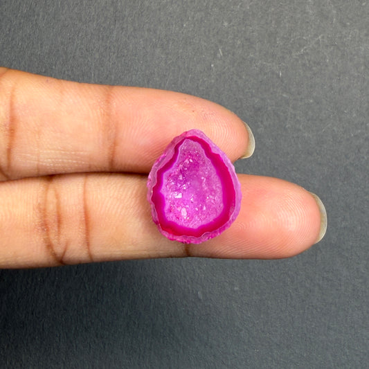 Pink Agate Druzy Geode Slices – Perfect for Ring Making
