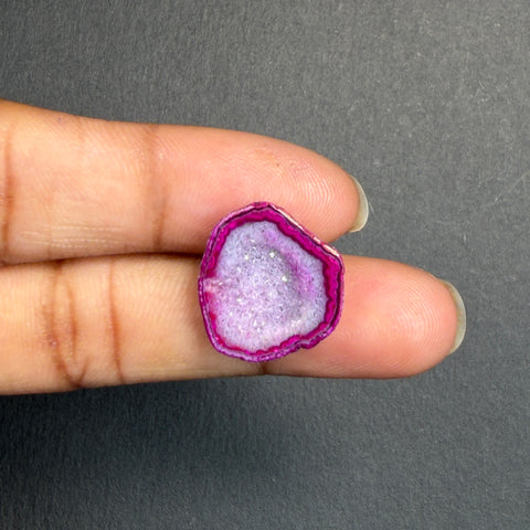 Pink Agate Druzy Geode Slices – Perfect for Ring Making