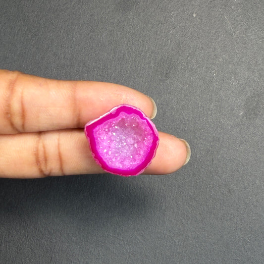 Pink Agate Druzy Geode Slices – Perfect for Ring Making