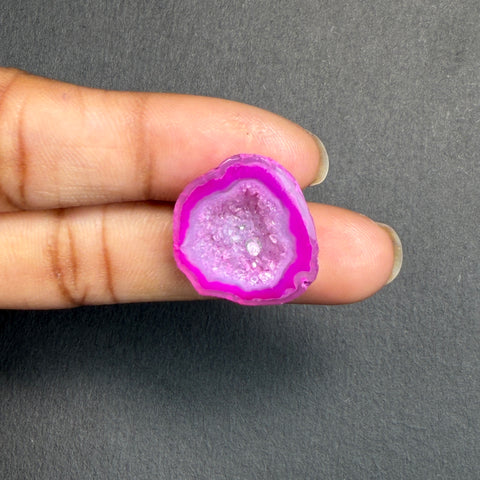 Pink Agate Druzy Geode Slices – Perfect for Ring Making