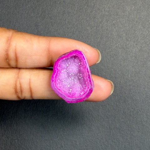 Pink Agate Druzy Geode Slices – Perfect for Ring Making