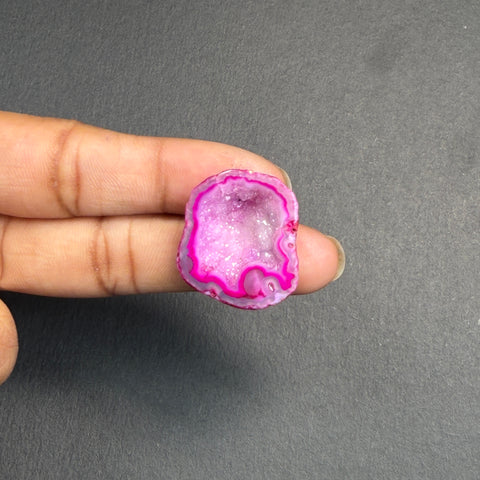 Pink Agate Druzy Geode Slices – Perfect for Ring Making