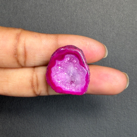Pink Agate Druzy Geode Slices – Perfect for Ring Making