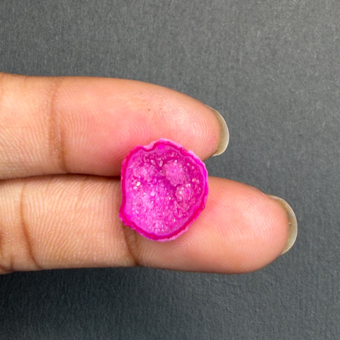 Pink Agate Druzy Geode Slices – Perfect for Ring Making