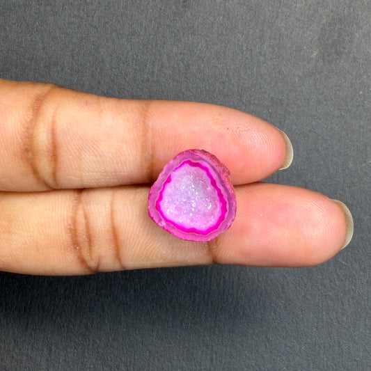 Pink Agate Druzy Geode Slices – Perfect for Ring Making