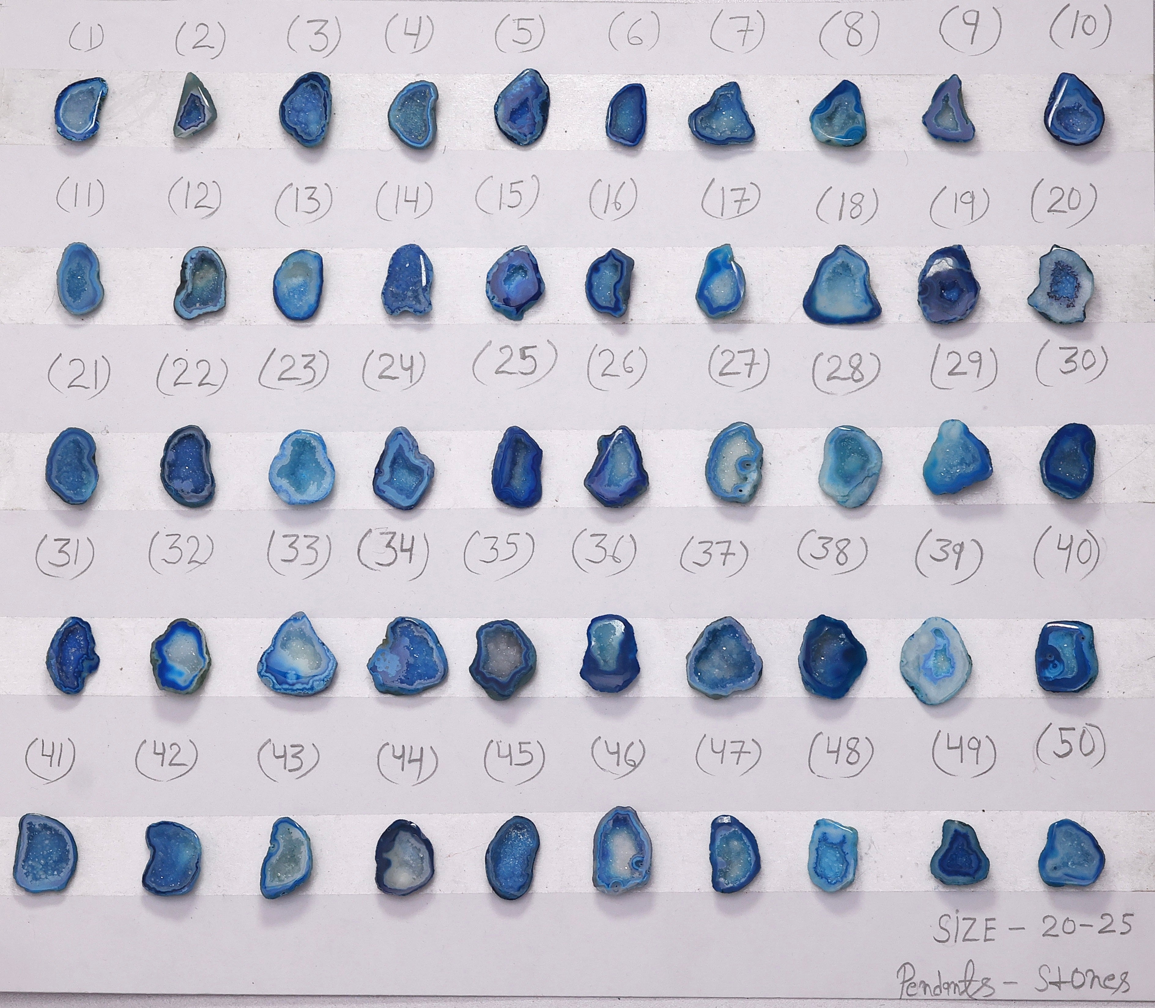 Geode Stones (  Pendant) by Selection 20 -25 mm Aqua For Making Jewelry My Store