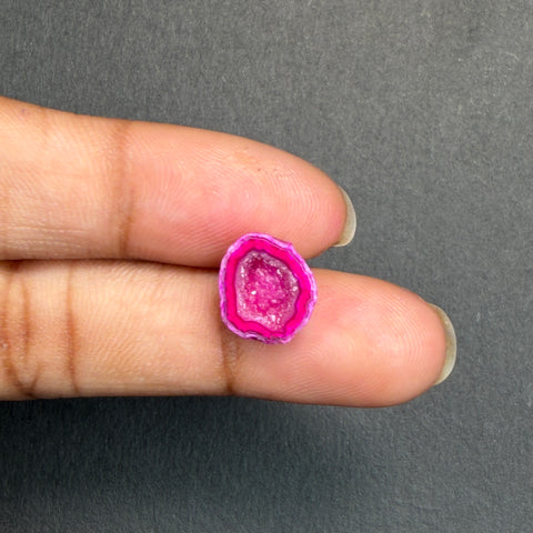 Pink Agate Druzy Geode Slices – Perfect for Ring Making
