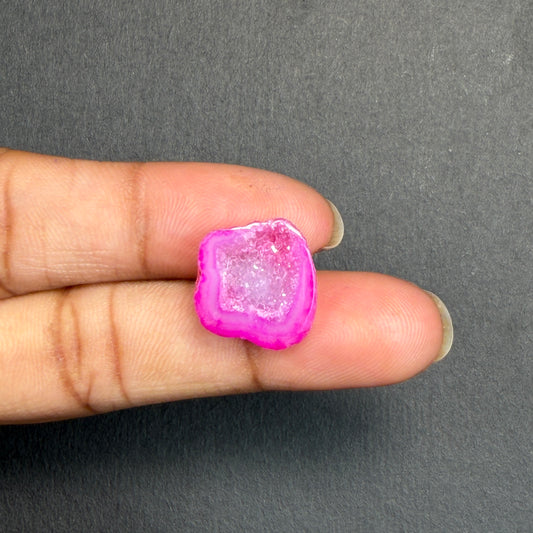 Pink Agate Druzy Geode Slices – Perfect for Ring Making