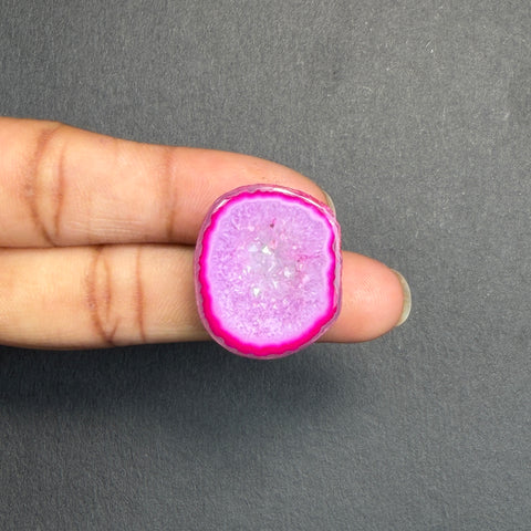Pink Agate Druzy Geode Slices – Perfect for Ring Making