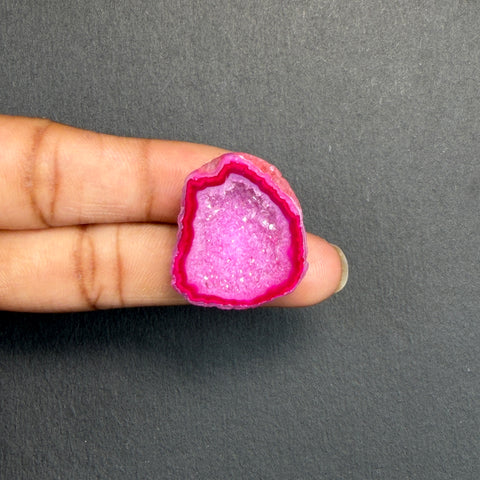 Pink Agate Druzy Geode Slices – Perfect for Ring Making