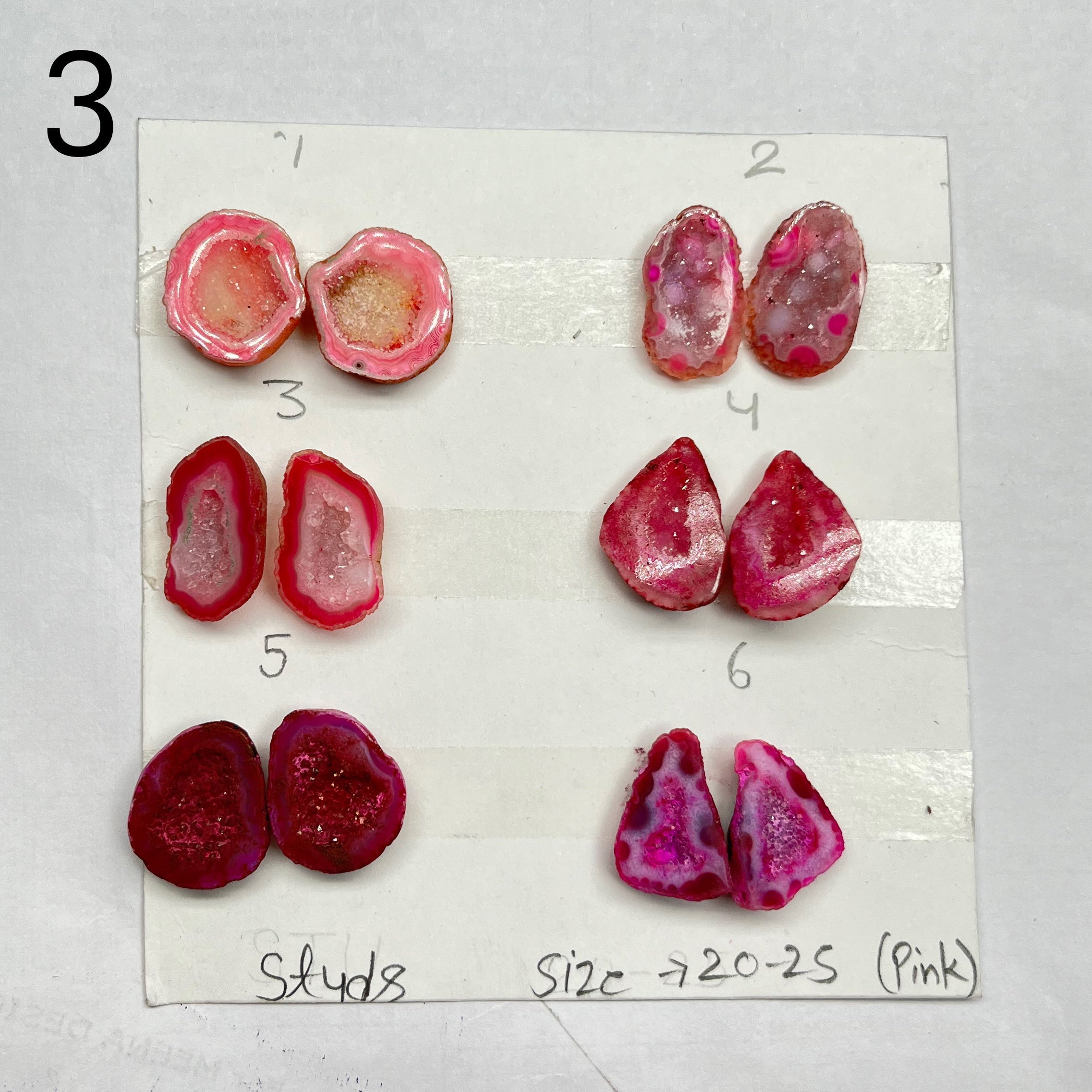 Geode Pair By selection 20-25mm pink My Store