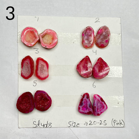 Geode Pair By selection 20-25mm pink My Store