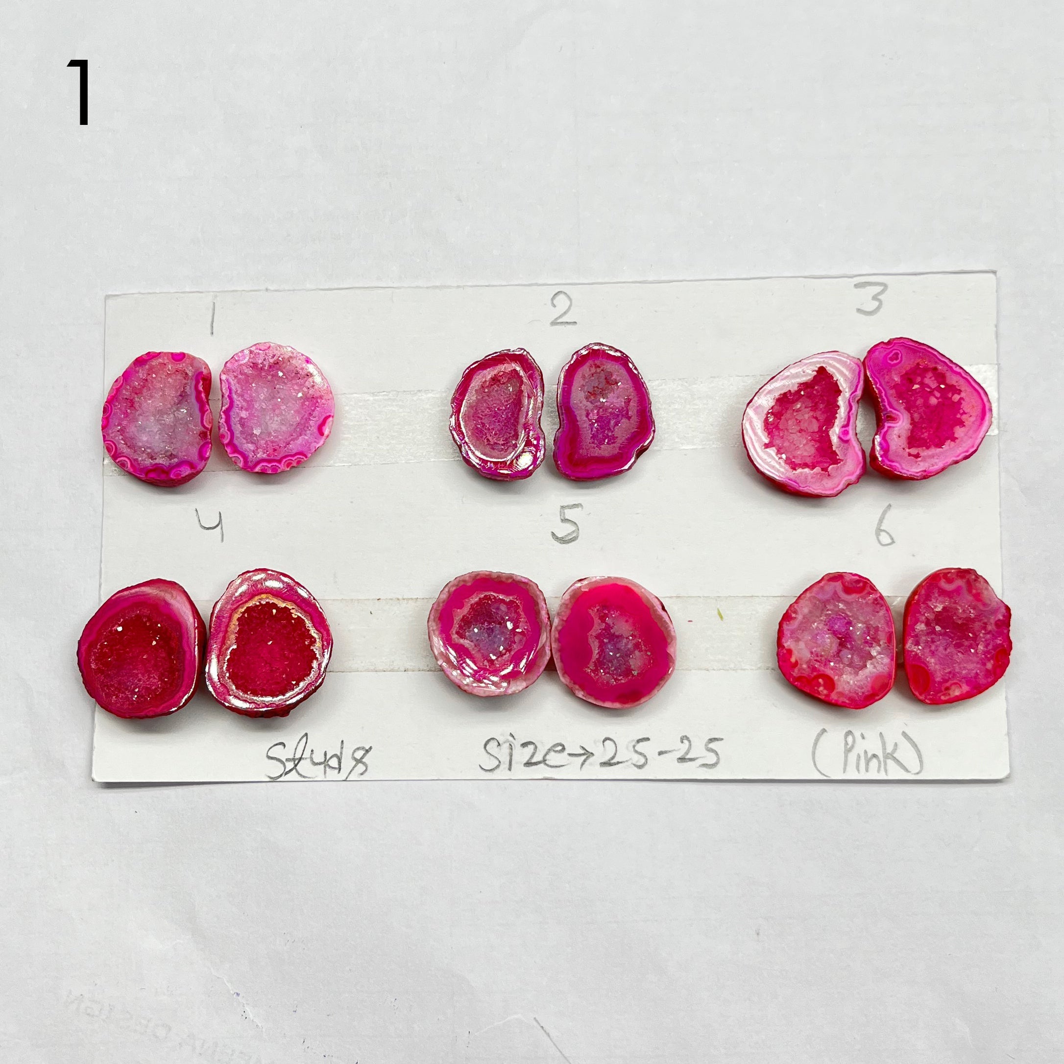 Geode Pair By selection 20-25mm pink My Store