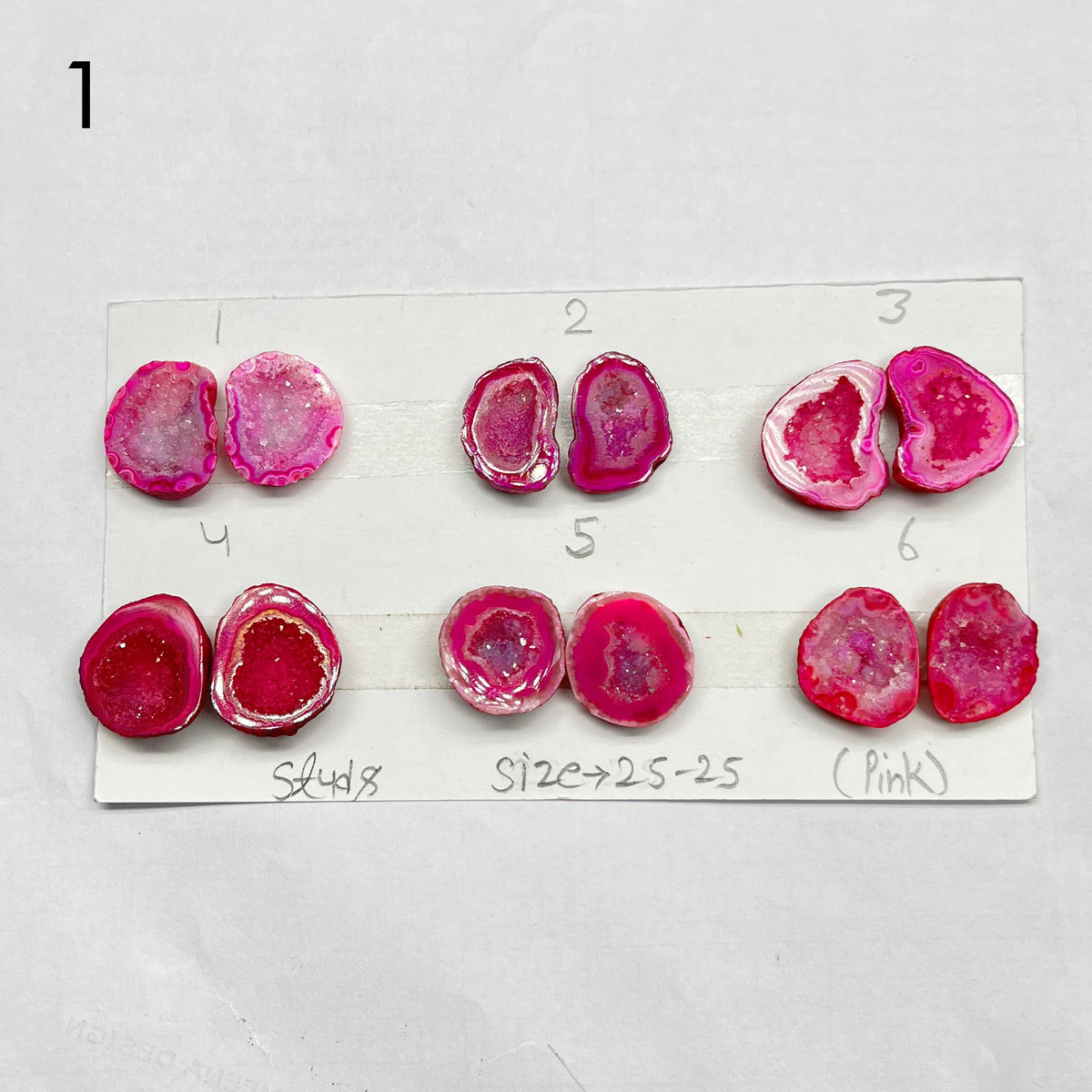 Geode Pair By selection 20-25mm pink My Store