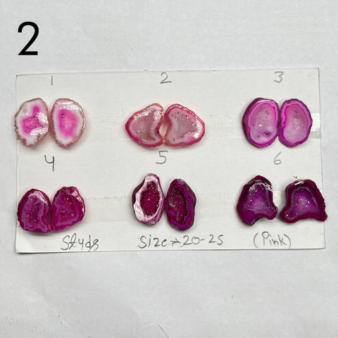 Geode Pair By selection 20-25mm pink My Store