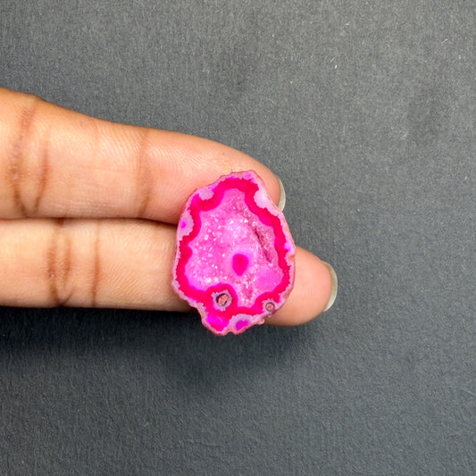 Pink Agate Druzy Geode Slices – Perfect for Ring Making