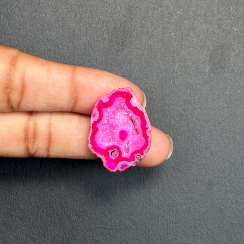 Pink Agate Druzy Geode Slices – Perfect for Ring Making
