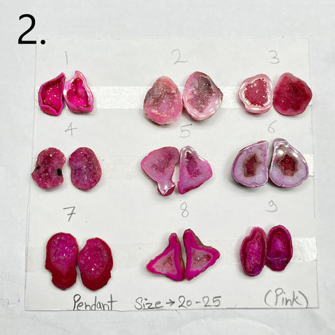 Geode Pairs by Selection 20- 25MM Pink My Store
