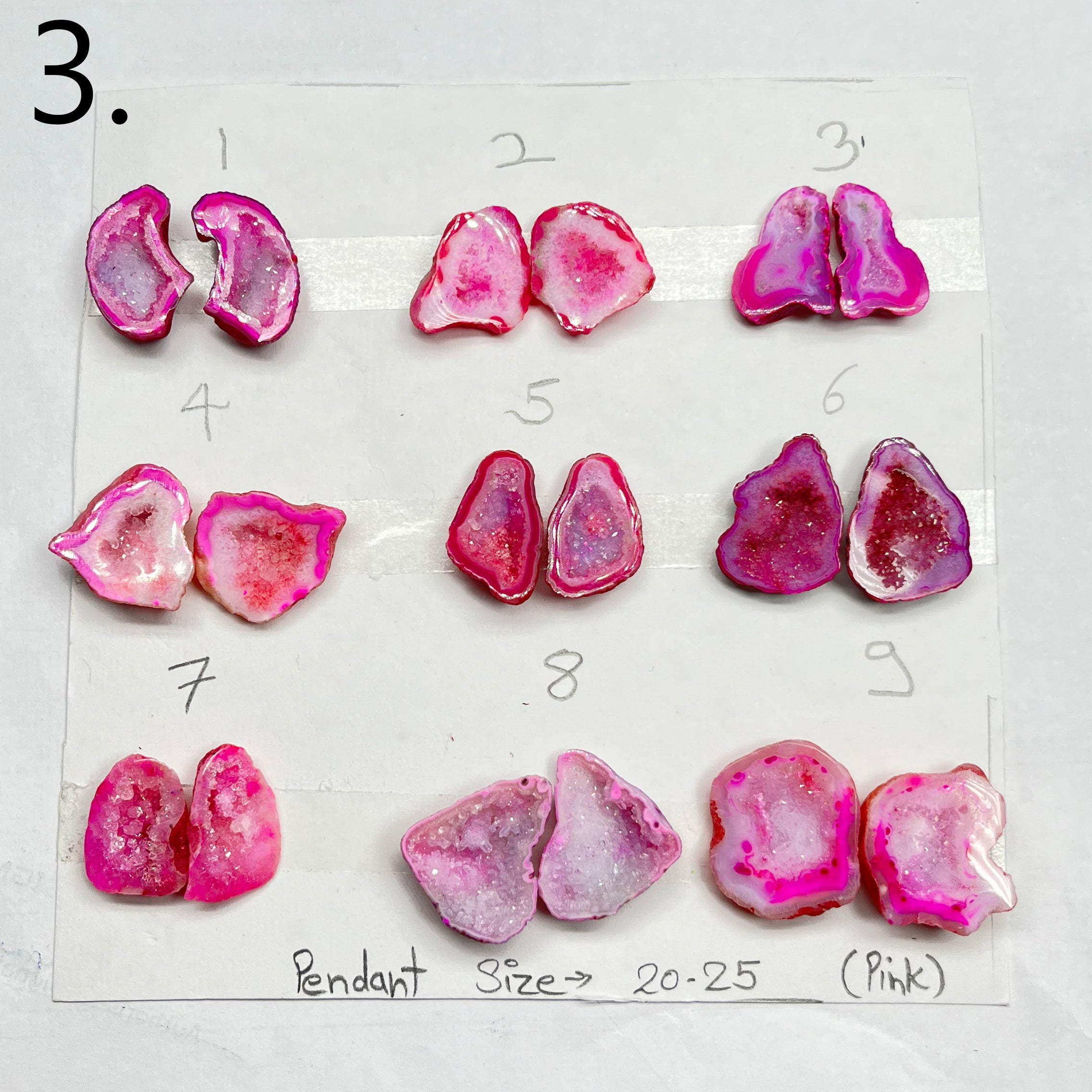 Geode Pairs by Selection 20- 25MM Pink My Store