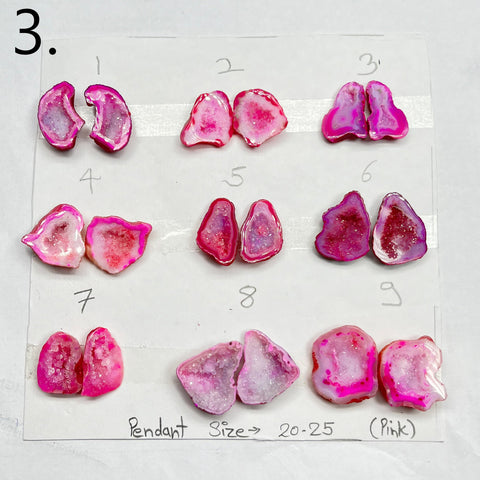 Geode Pairs by Selection 20- 25MM Pink My Store