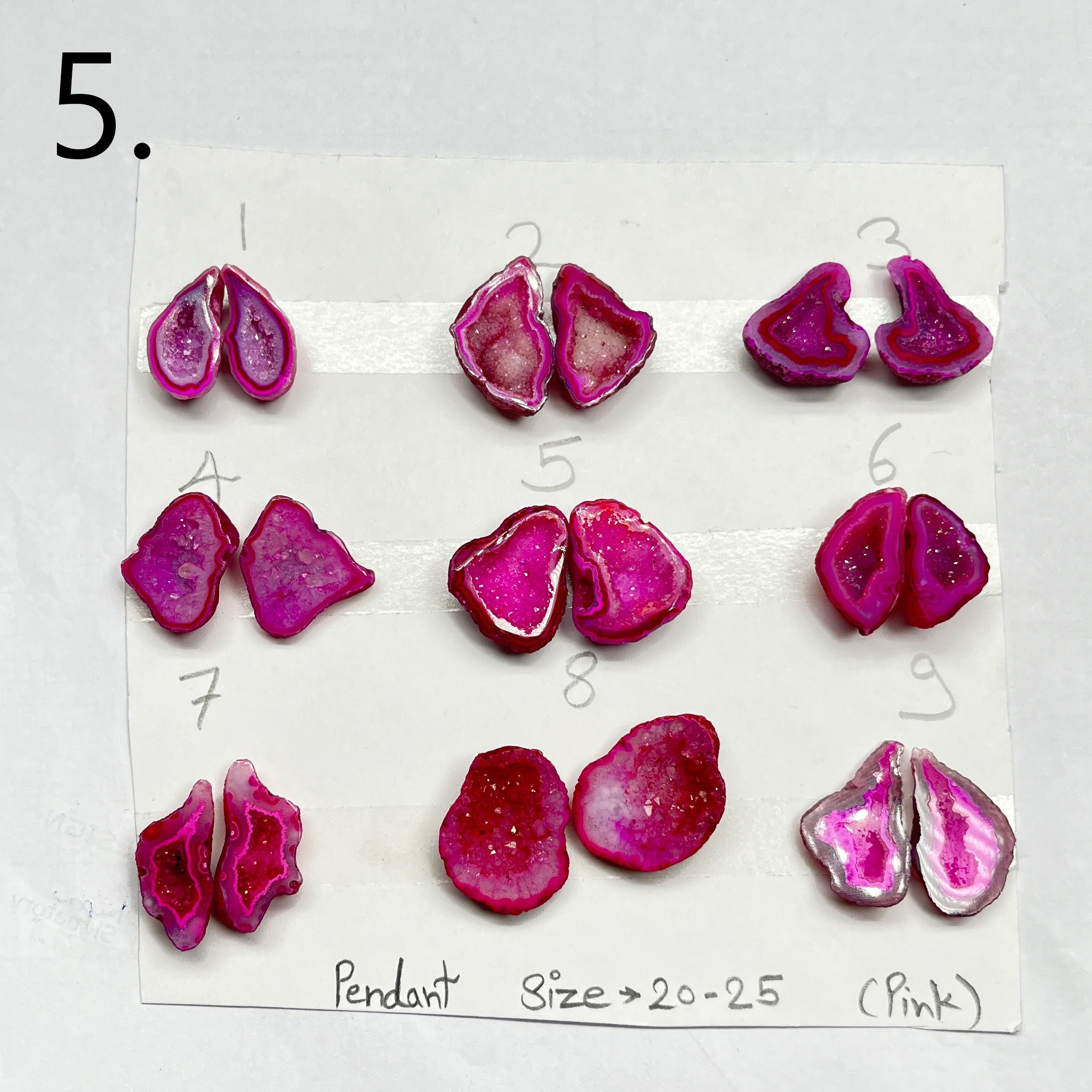 Geode Pairs by Selection 20- 25MM Pink My Store