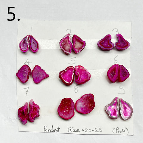 Geode Pairs by Selection 20- 25MM Pink My Store