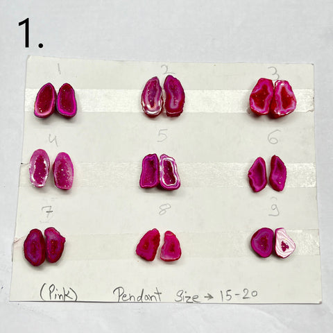 Geode Pairs by Selection 15 - 20 MM Pink My Store